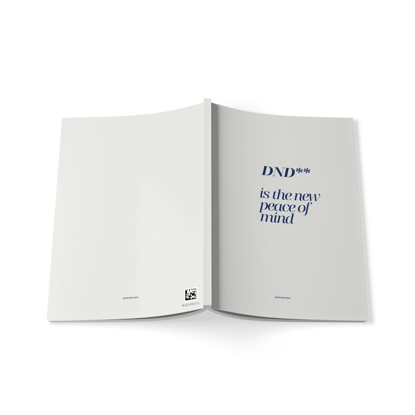 A5 Notebook — “DND is the New Peace of Mind” Minimal Softcover Journal