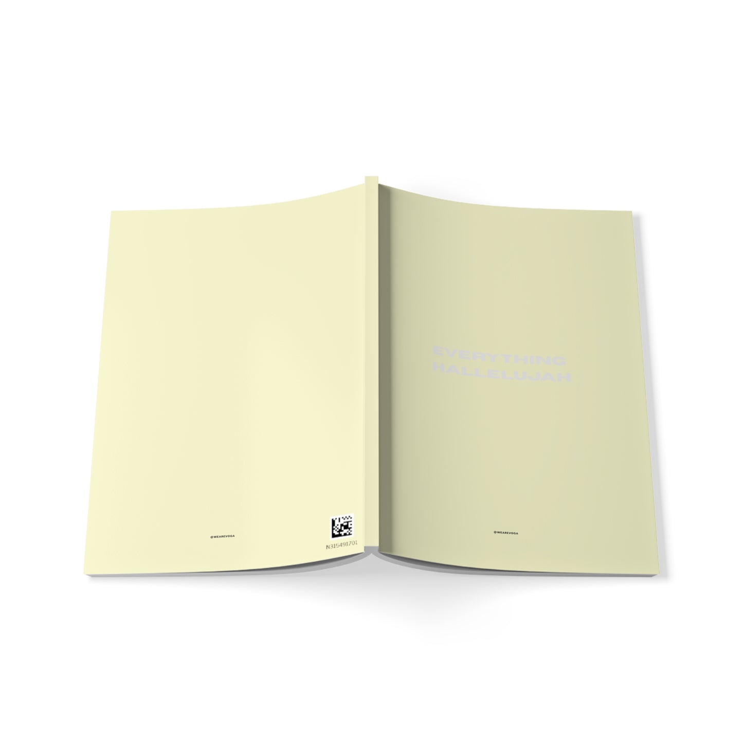 Butter Yellow A5 Notebook — "Everything Hallelujah" Minimal Softcover Journal