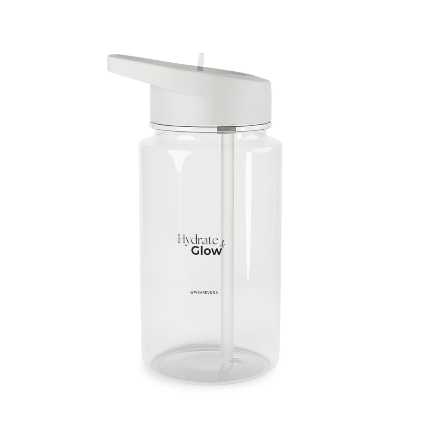 Gourde Hydrate &amp; Glow – Gourde de sport transparente de 710 ml avec bouchon à paille
