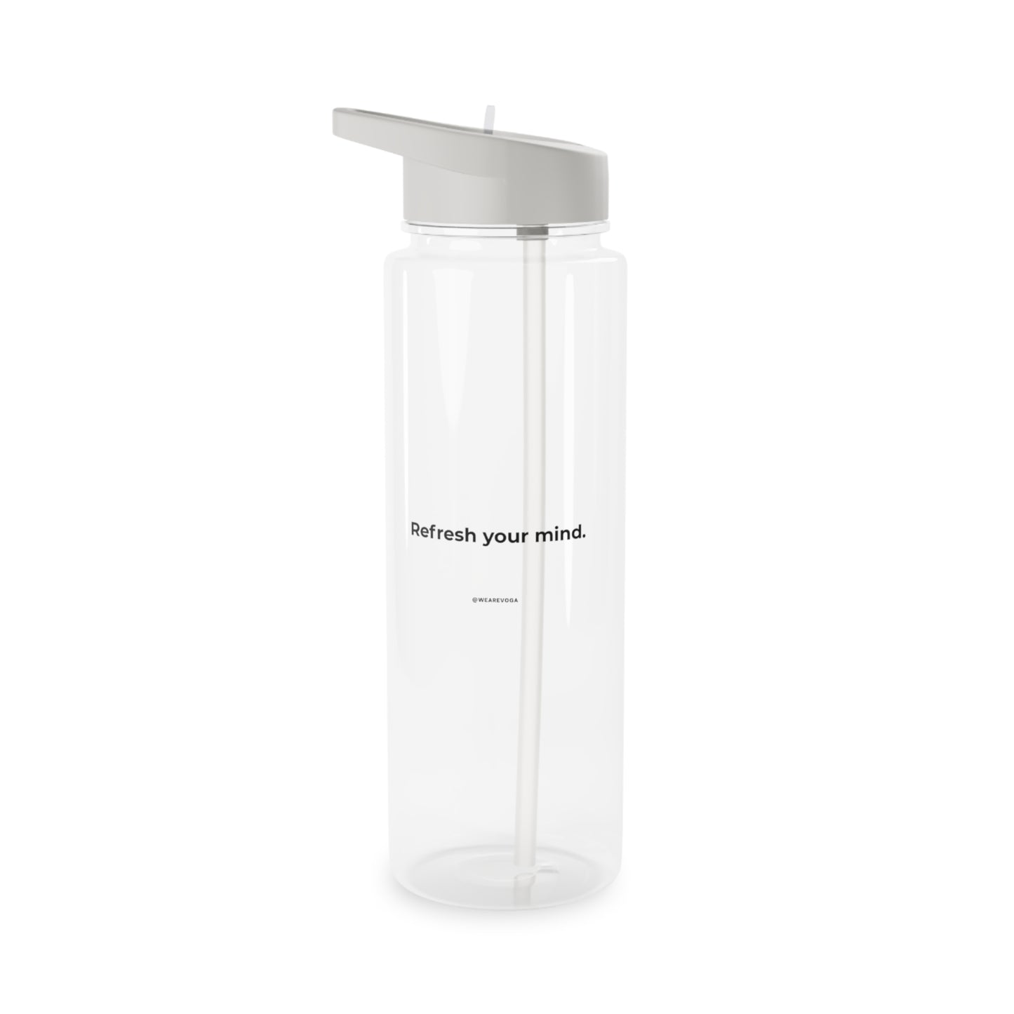 Refresh Your Mind Water Bottle – Clear Motivational Sports Bottle with Straw