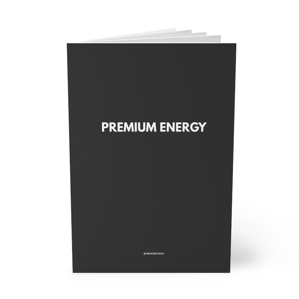 Premium Energy A5 Softcover Notebook — Minimal Black Journal for Notes & Planning