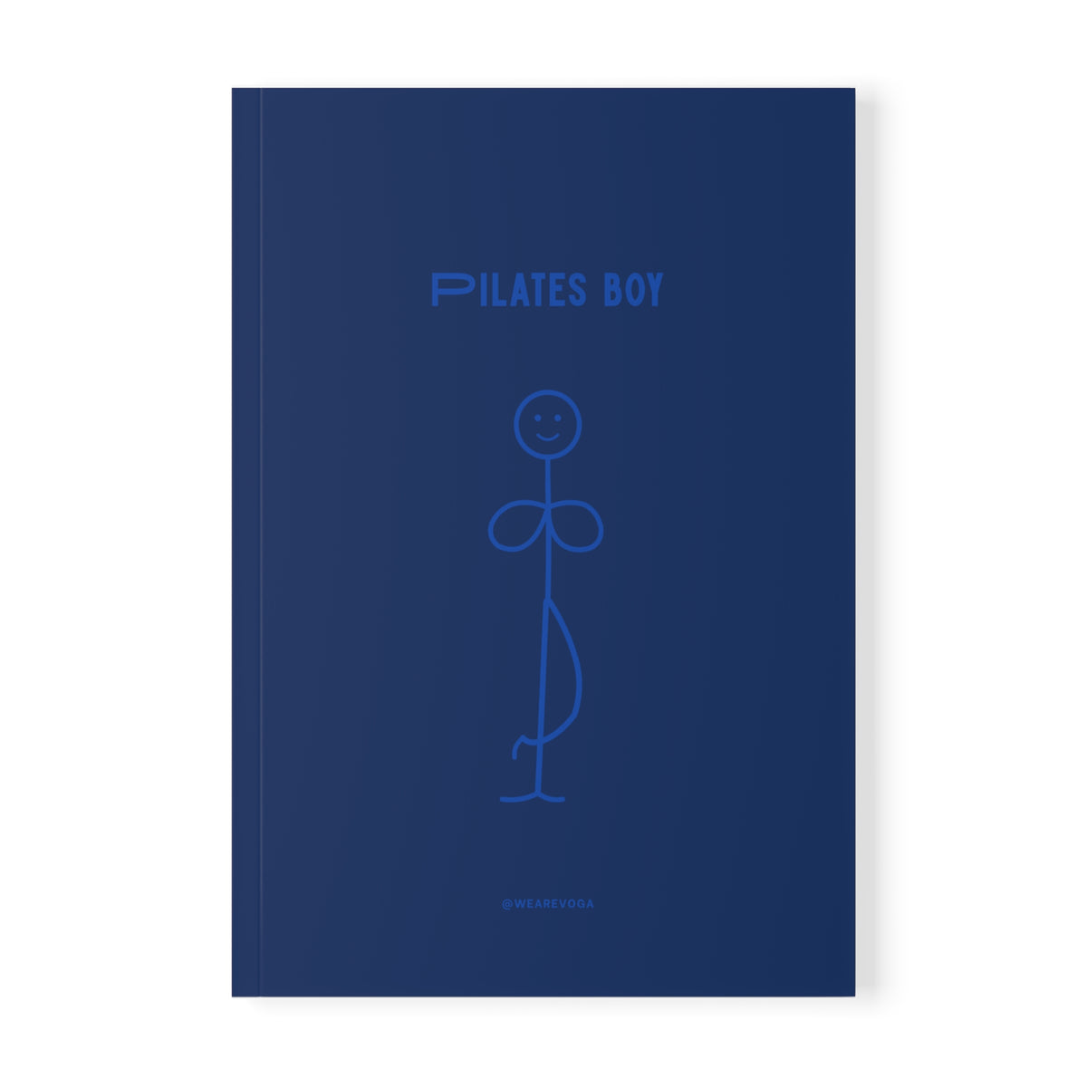 Pilates Boy A5 Notebook — Minimal Blue Softcover Journal for Pilates Lovers