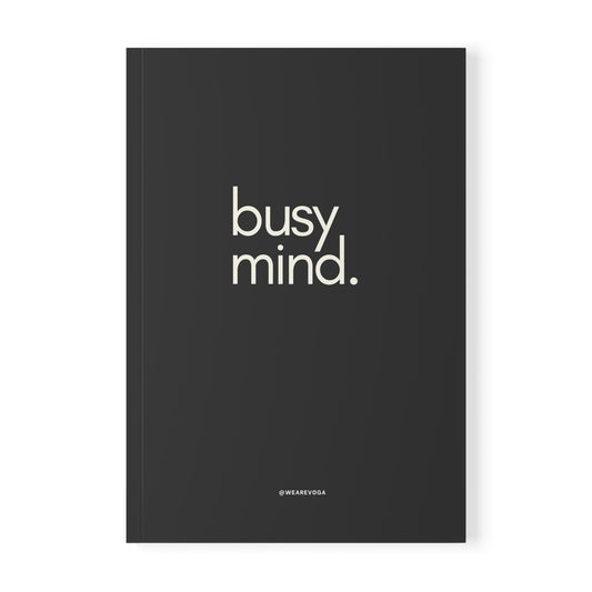 Carnet à couverture souple A5 Busy Mind — Journal minimaliste noir pour notes et planification