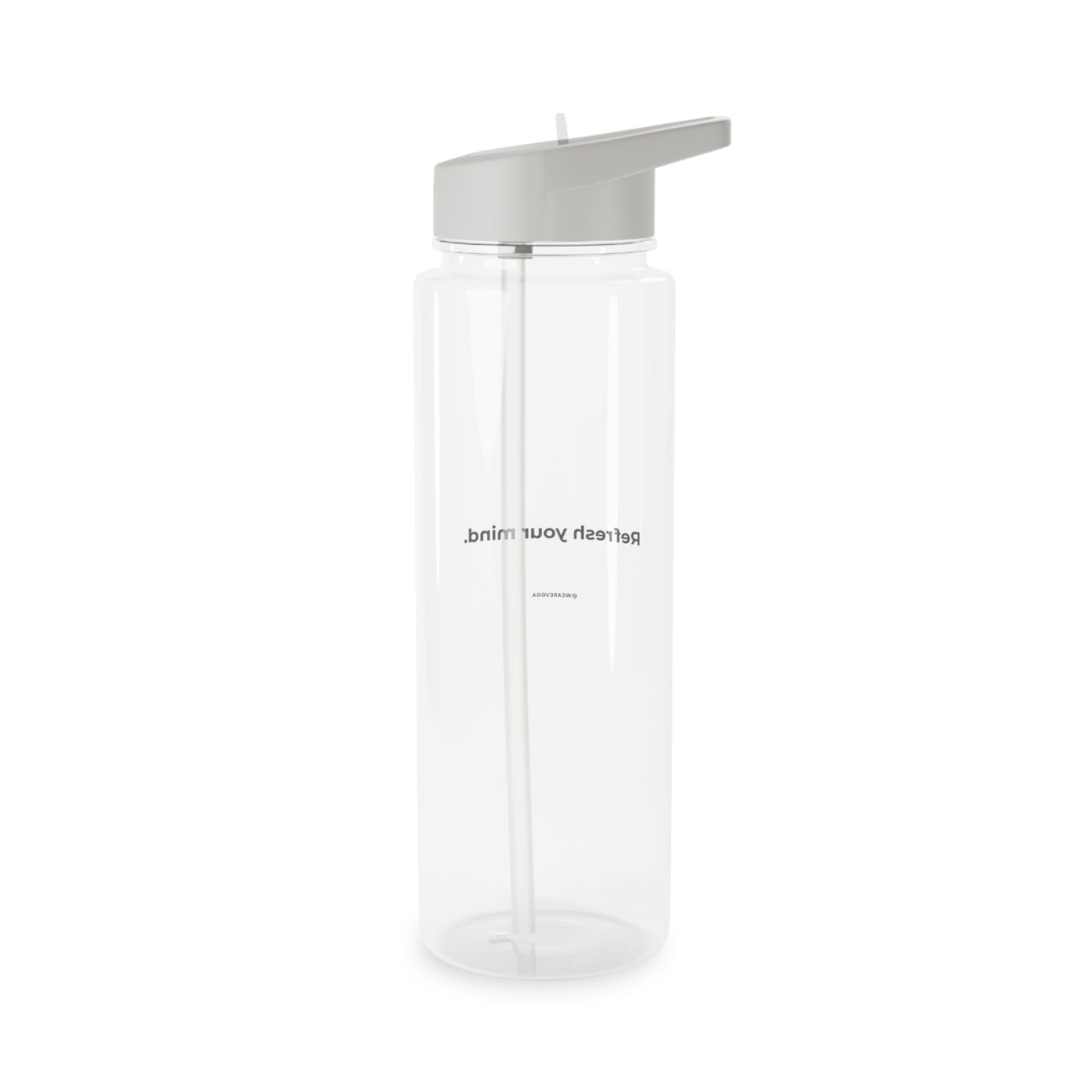 Refresh Your Mind Water Bottle – Clear Motivational Sports Bottle with Straw