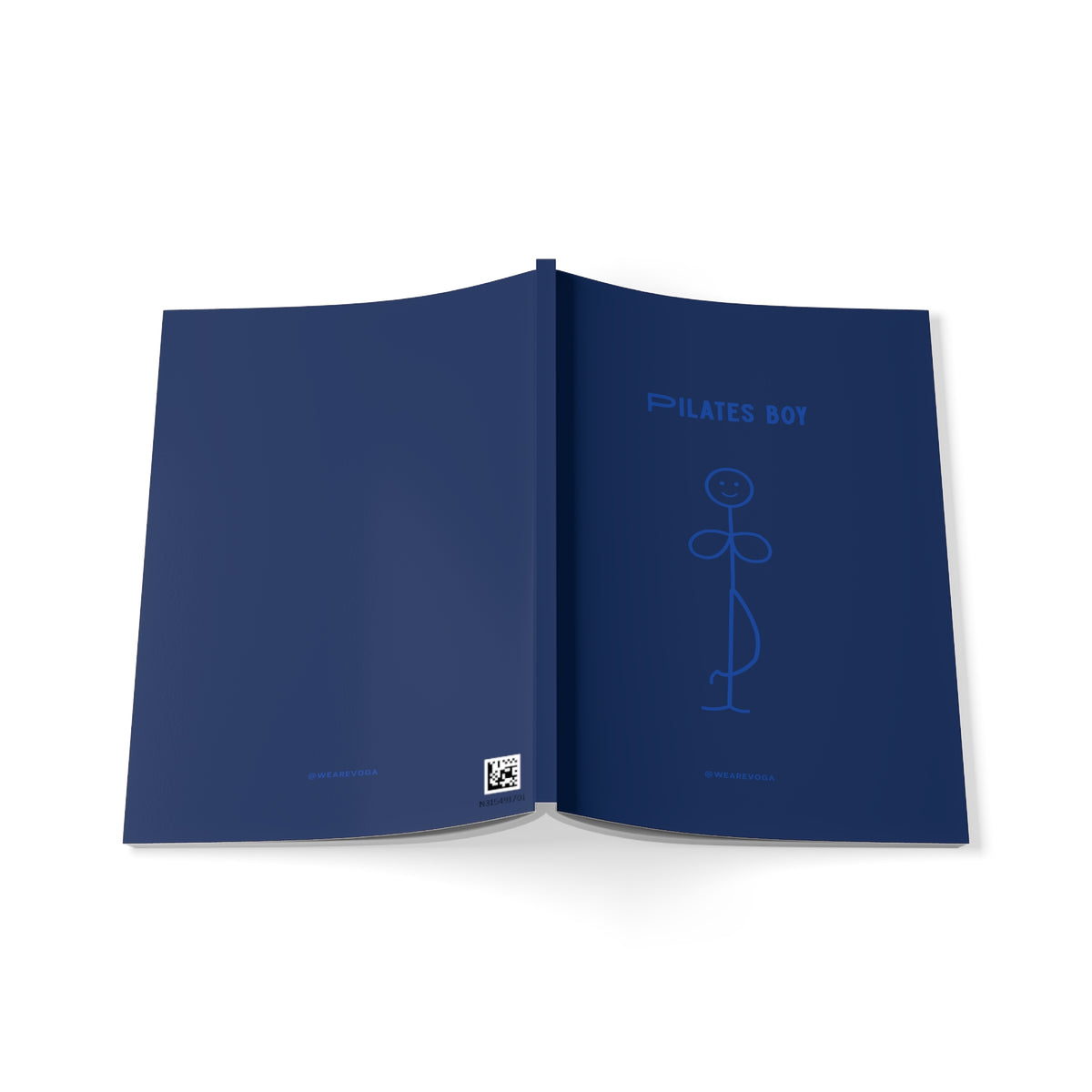 Pilates Boy A5 Notebook — Minimal Blue Softcover Journal for Pilates Lovers