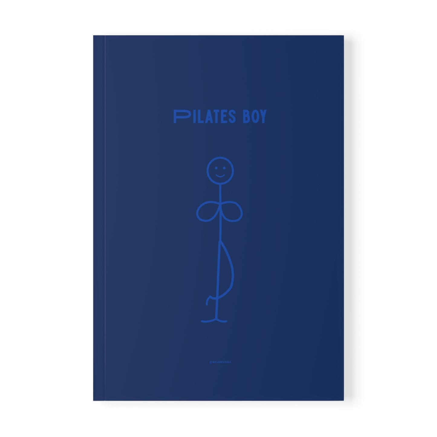 Pilates Boy A5 Notebook — Minimal Blue Softcover Journal for Pilates Lovers