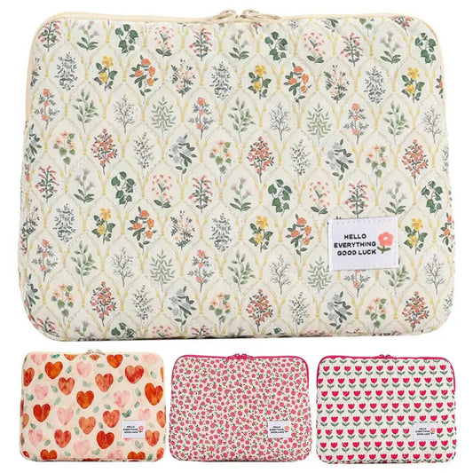 Pochette ordinateur 14" – motif fleuri