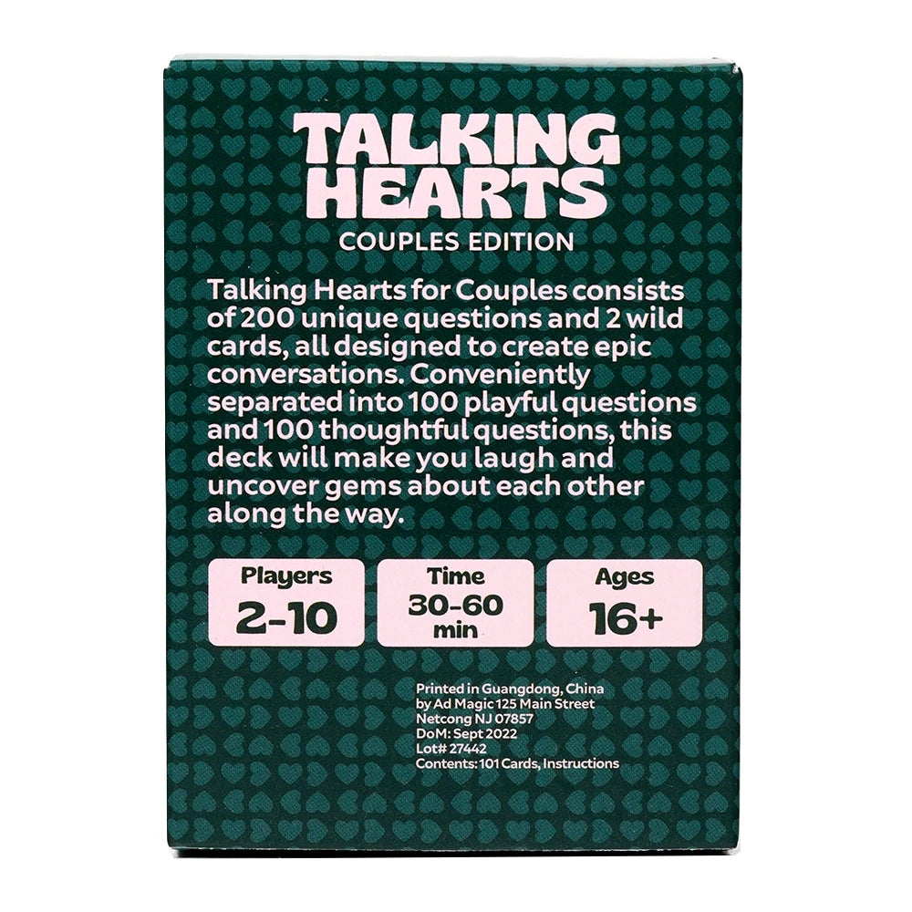 Jeu de cartes Talking Hearts – Couples Edition
