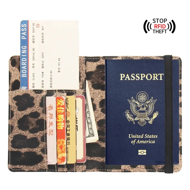 Leopard Passport Cover RFID