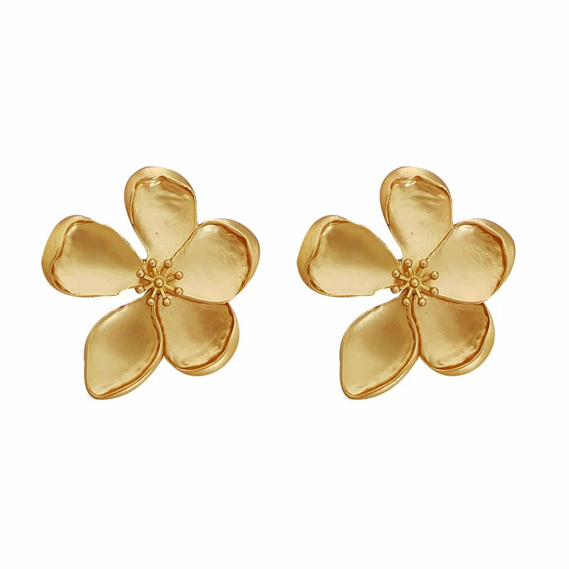 Gold flower earrings