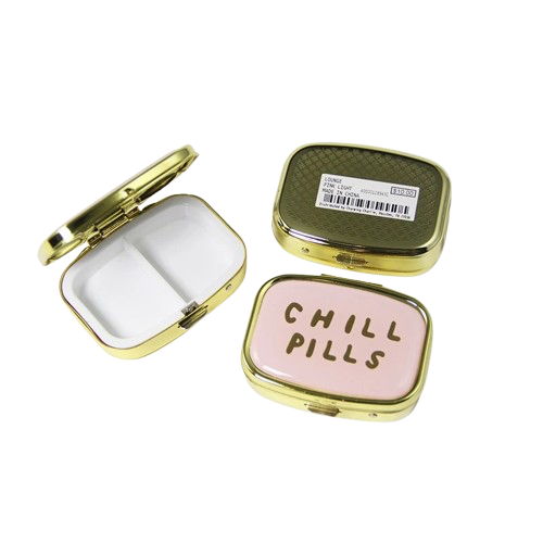 Boîte à Pilules Métallique Portable avec Miroir – Chill Pills